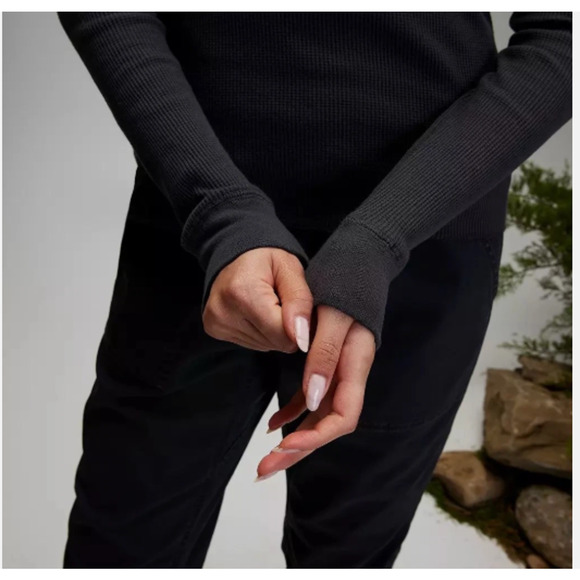 NWT Alpine Design Women's Peak Long Sleeve Waffle Shirt XS Midnight Black Reg 44 - Picture 6 of 7